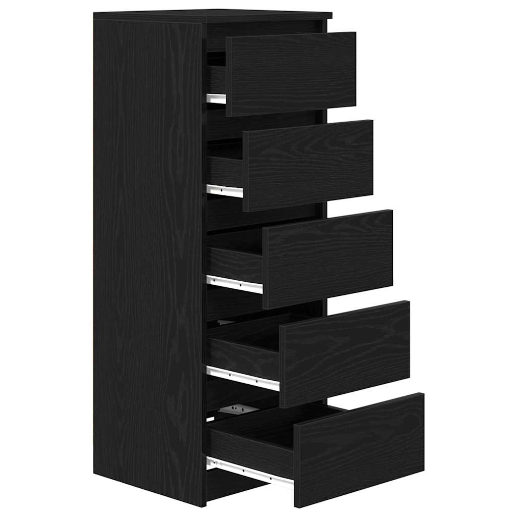 Komoda s ladicama crni hrast 37,5x35x99 cm konstruirano drvo