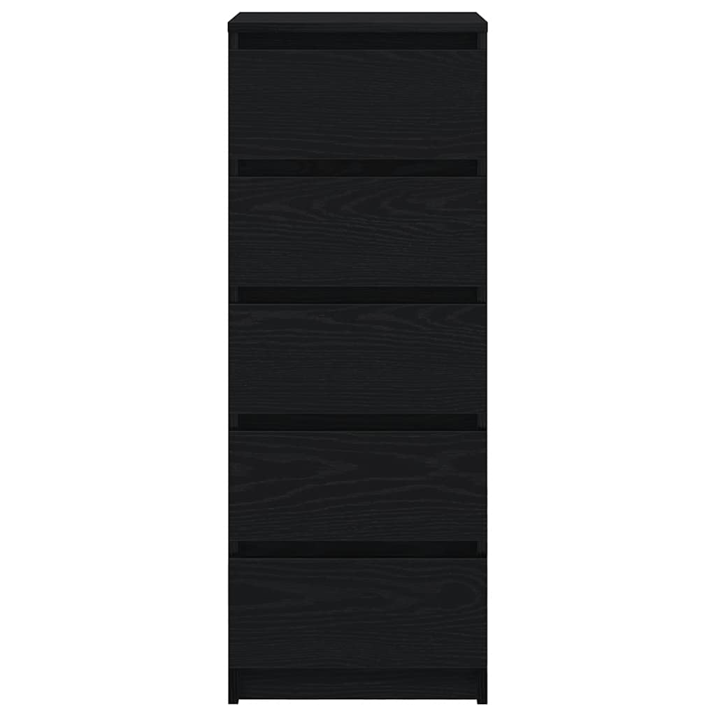 Komoda s ladicama crni hrast 37,5x35x99 cm konstruirano drvo