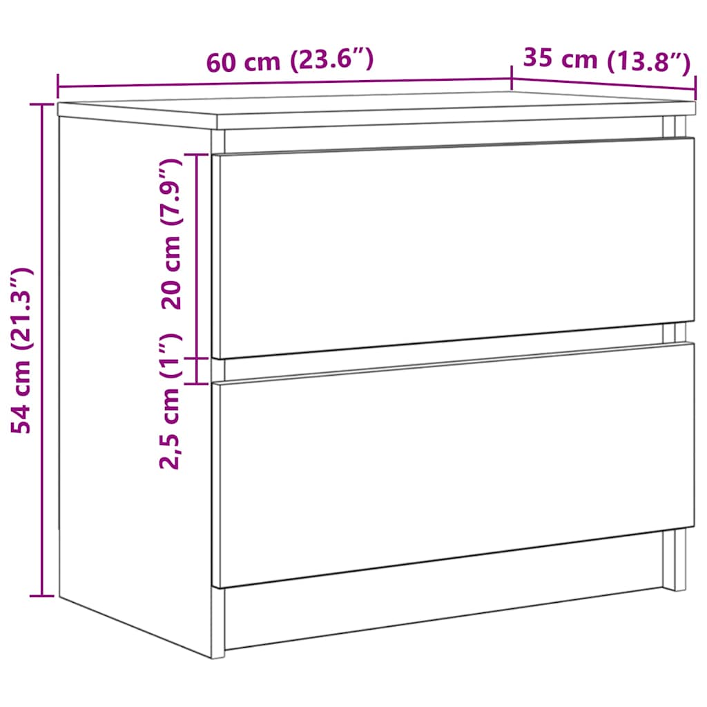TV ormarić boja hrasta sonome 60x35x54 cm konstruirano drvo