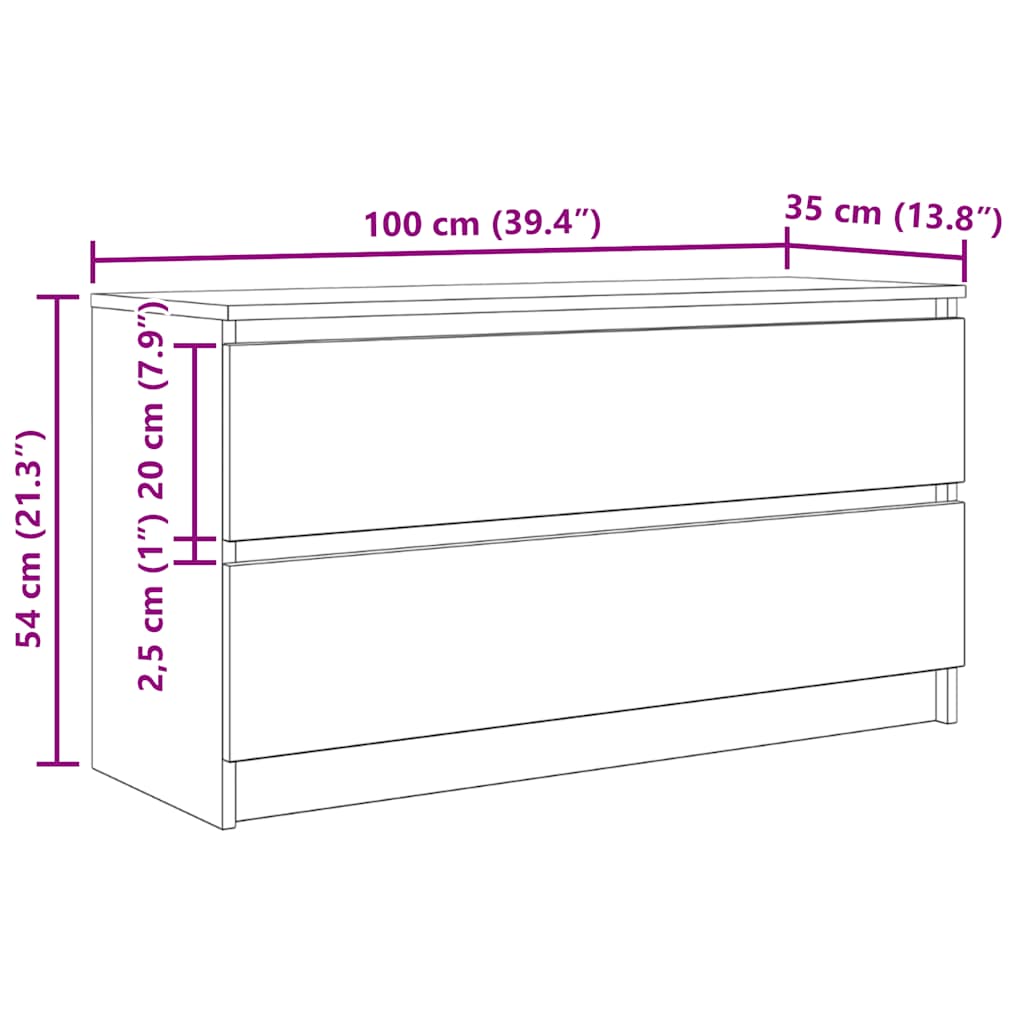 TV ormarić crni 100x35x54 cm od konstruiranog drva