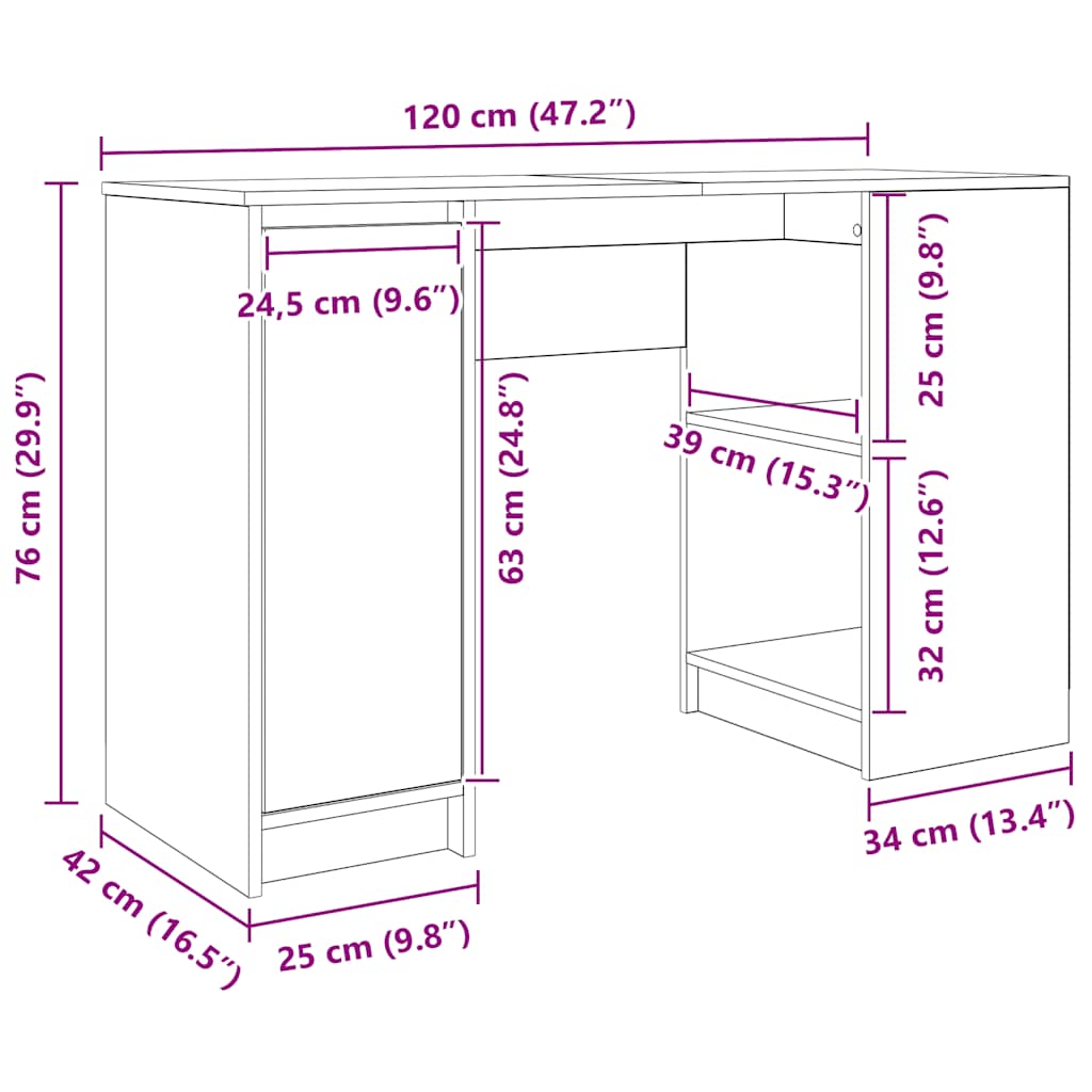 Stol dimljeni hrast 120x42x76 cm konstruirano drvo