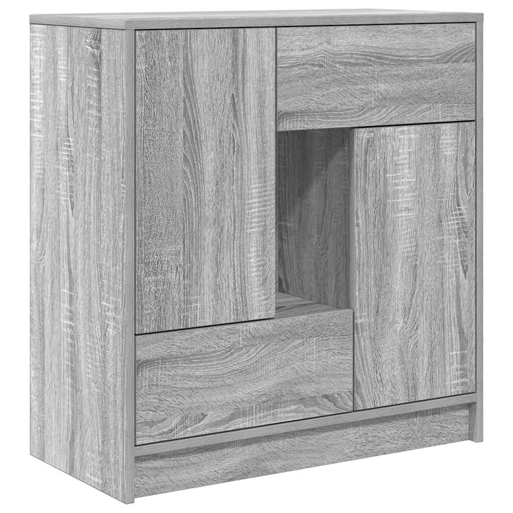 Komoda s ladicama i vratima siva sonoma 70,5x34x74,5 cm