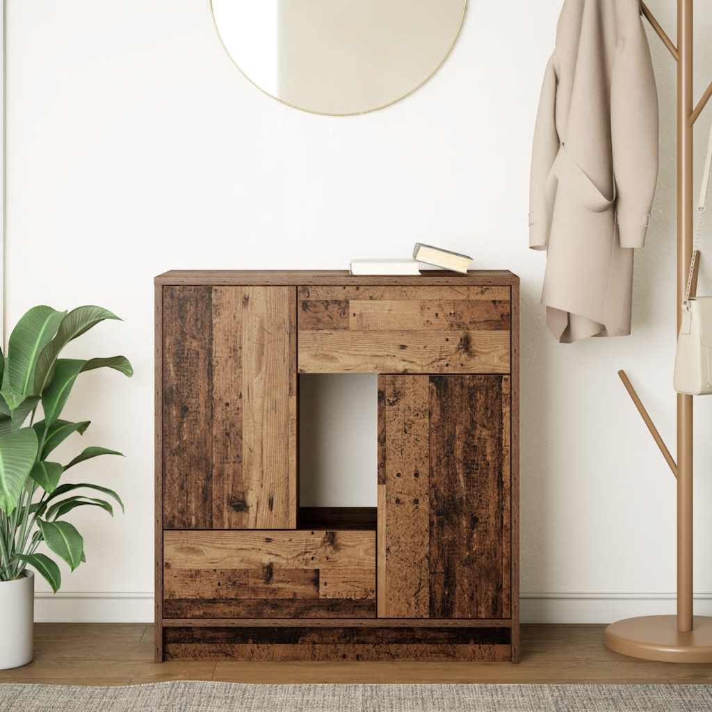 Komoda s ladicama i vratima staro drvo 70,5x34x74,5 cm