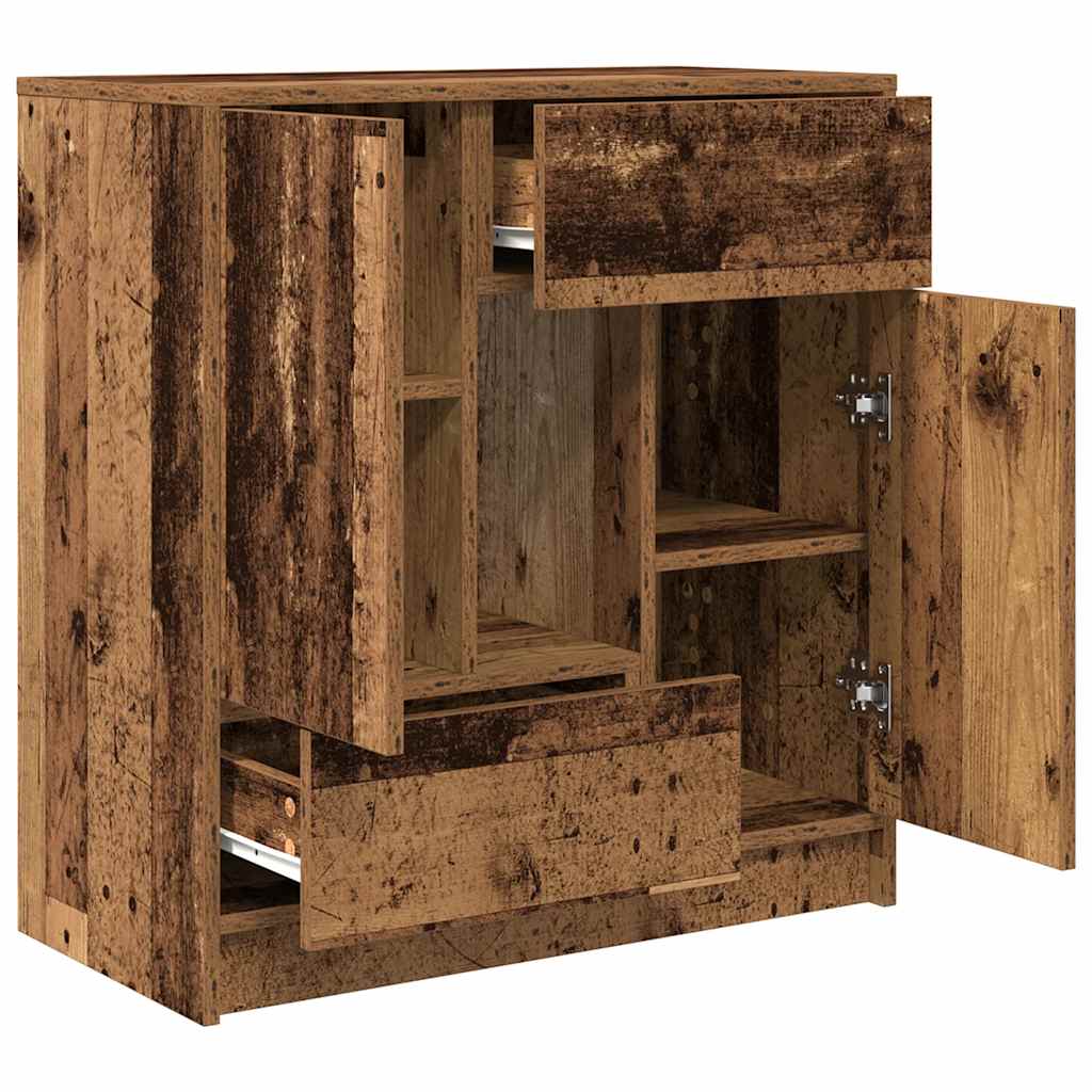 Komoda s ladicama i vratima staro drvo 70,5x34x74,5 cm