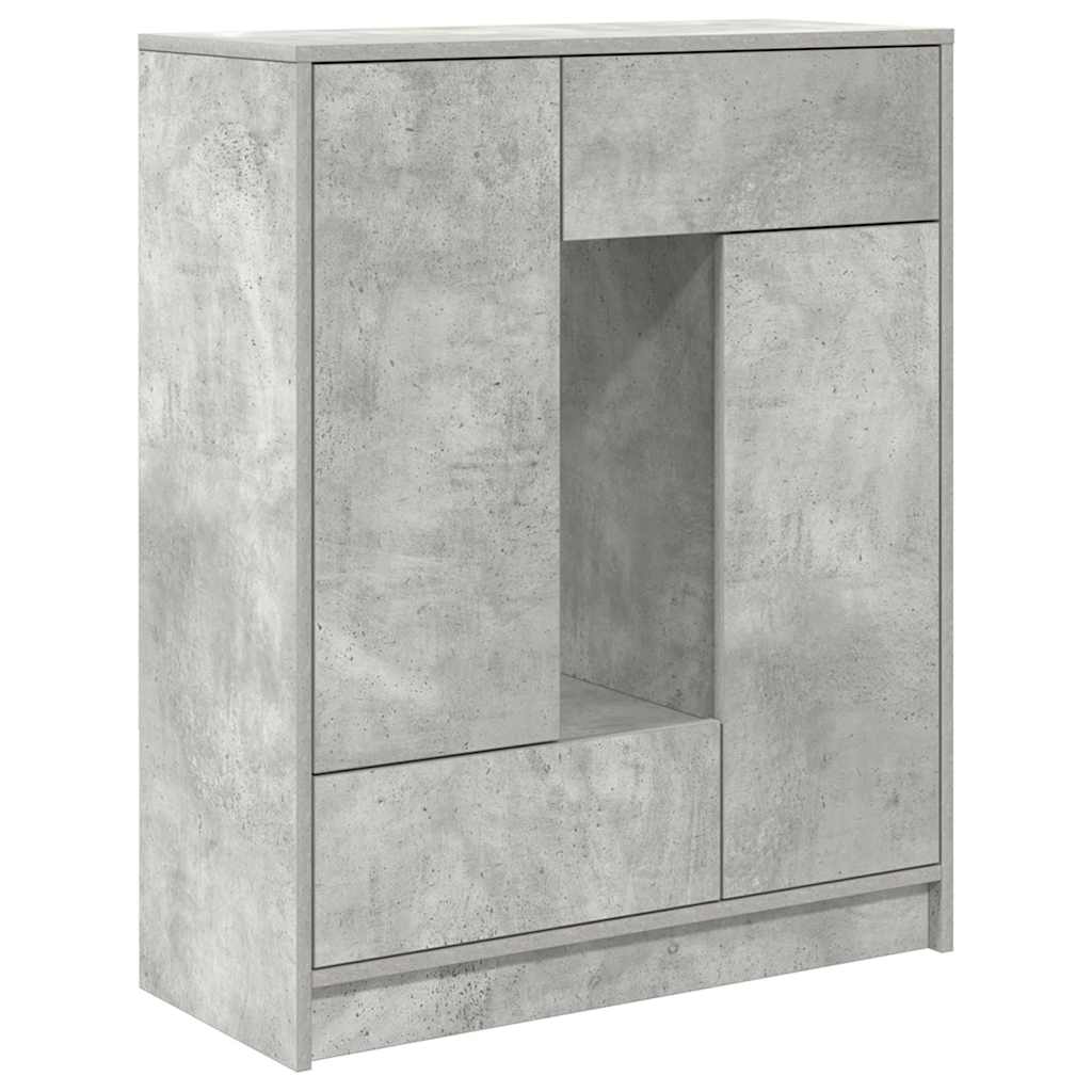 Komoda s ladicama i vratima beton siva 73x31x90 cm