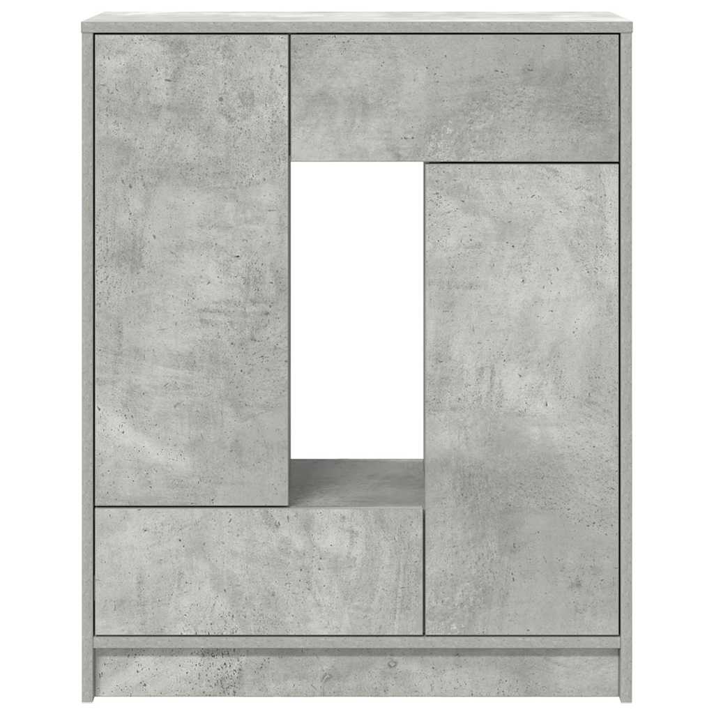 Komoda s ladicama i vratima beton siva 73x31x90 cm