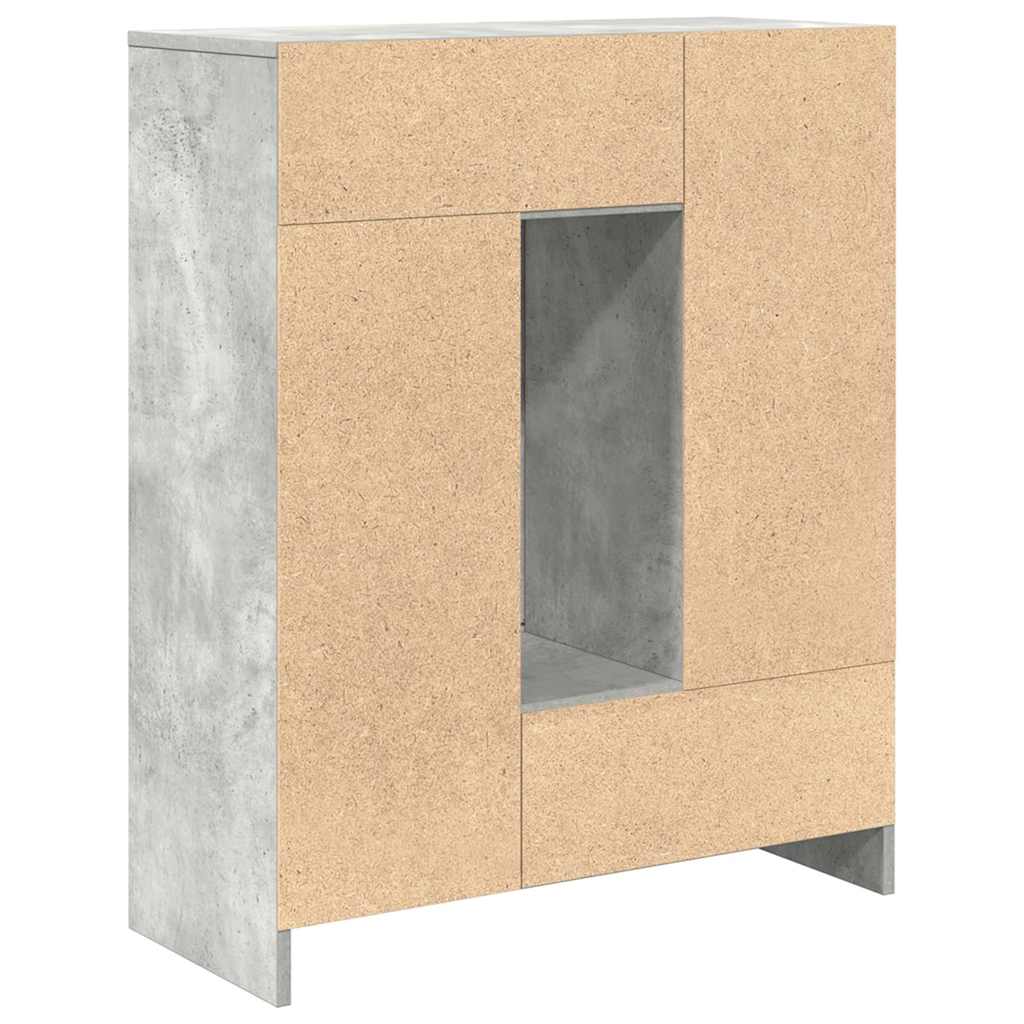 Komoda s ladicama i vratima beton siva 73x31x90 cm