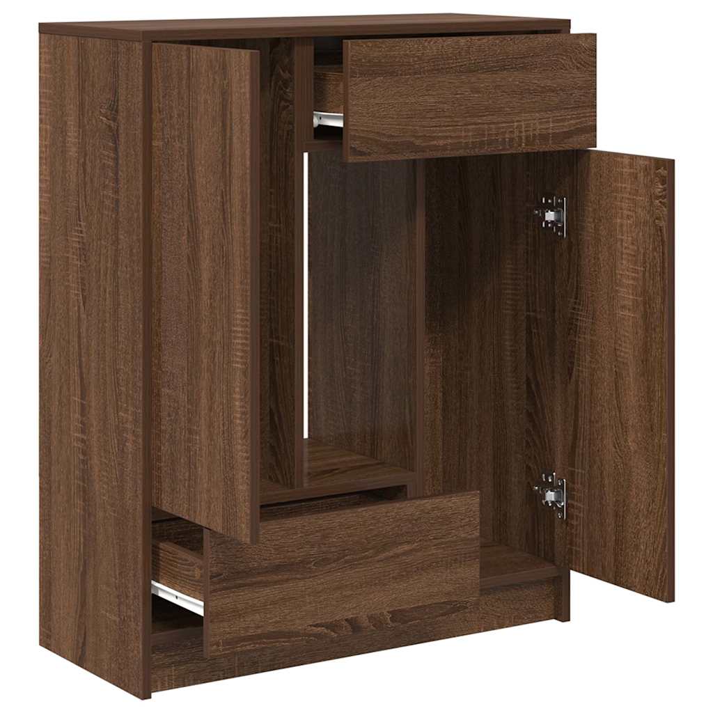 Komoda s ladicama i vratima smeđi hrast 73x31x90 cm