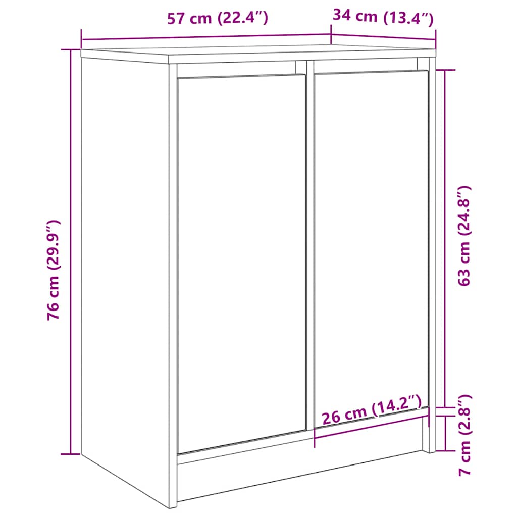 Ormarić za cipele crni hrast 57x34x76 cm od konstruiranog drva