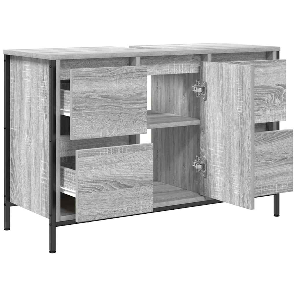 Ormarić za umivaonik s ladicama siva sonoma 90x34,5x60 cm