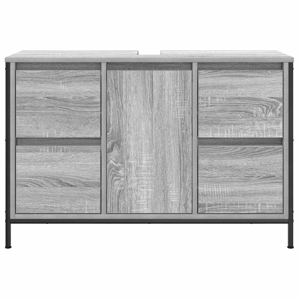 Ormarić za umivaonik s ladicama siva sonoma 90x34,5x60 cm