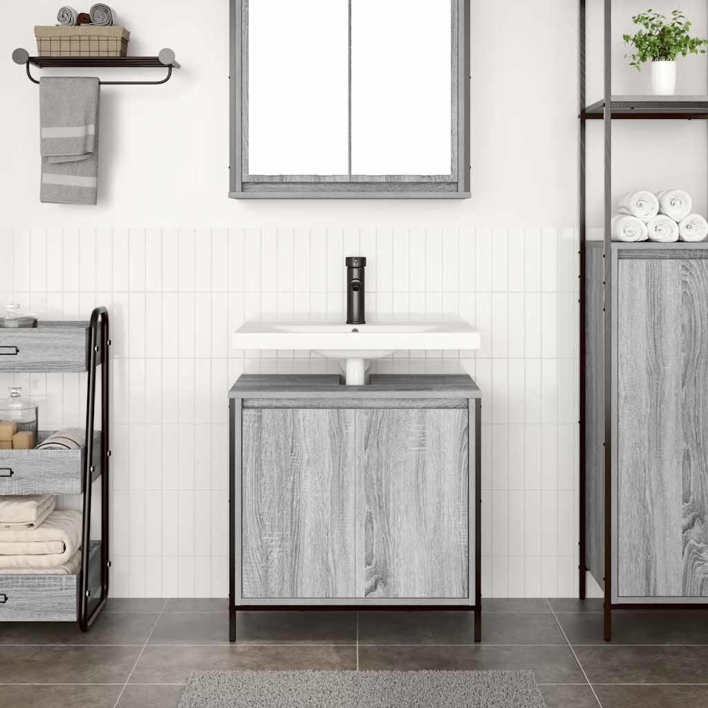 Ormarić za umivaonik u kupaonici sivi Sonoma 60x34,5x60 cm