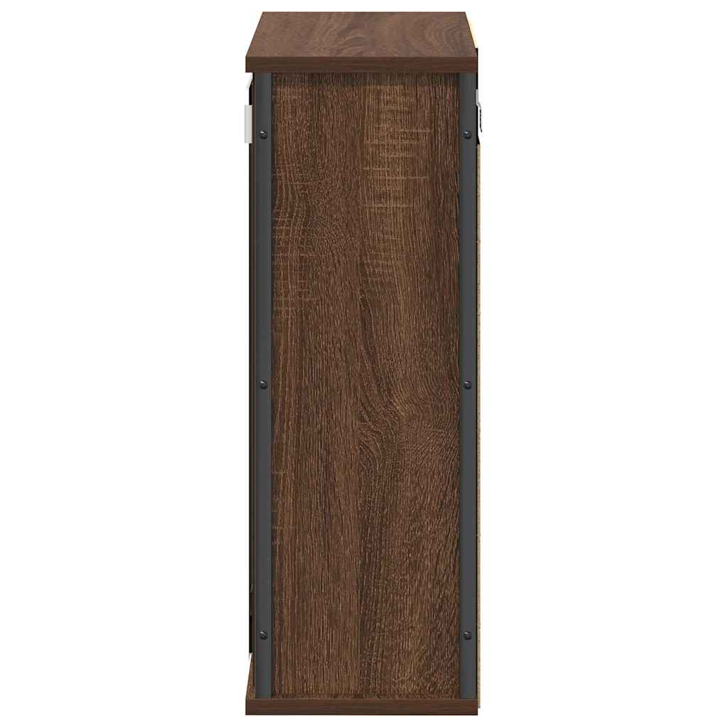 Kupaonski zidni ormarić s ogledalom smeđi hrast 50x21x60 cm