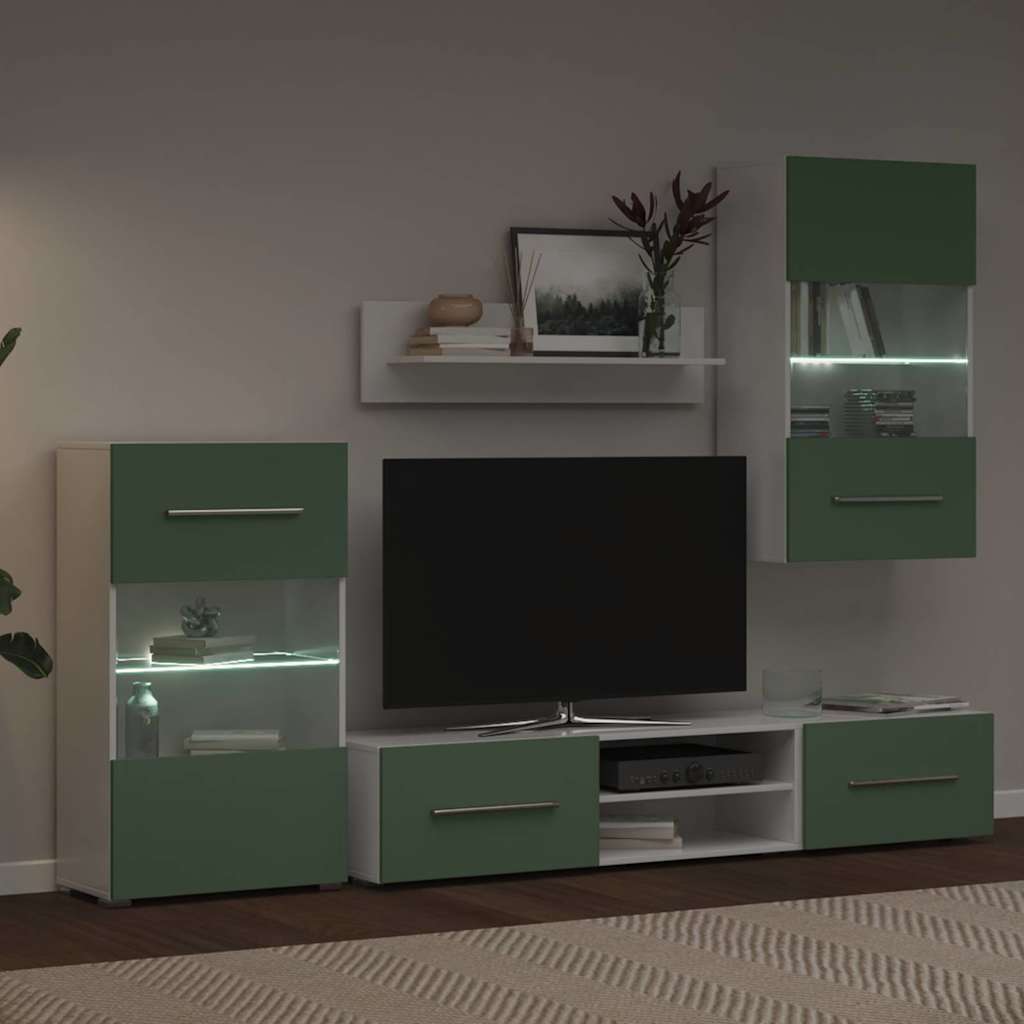 TV jedinice od 5 dijelova s LED rasvjetom maslinastozeleno