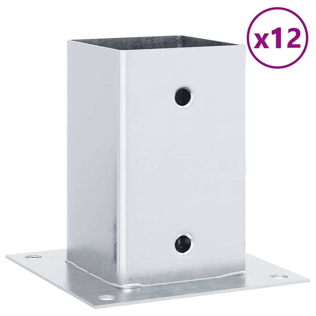Postolja za stupove kvadratna 12 kom 81x81 mm pocinčani čelik