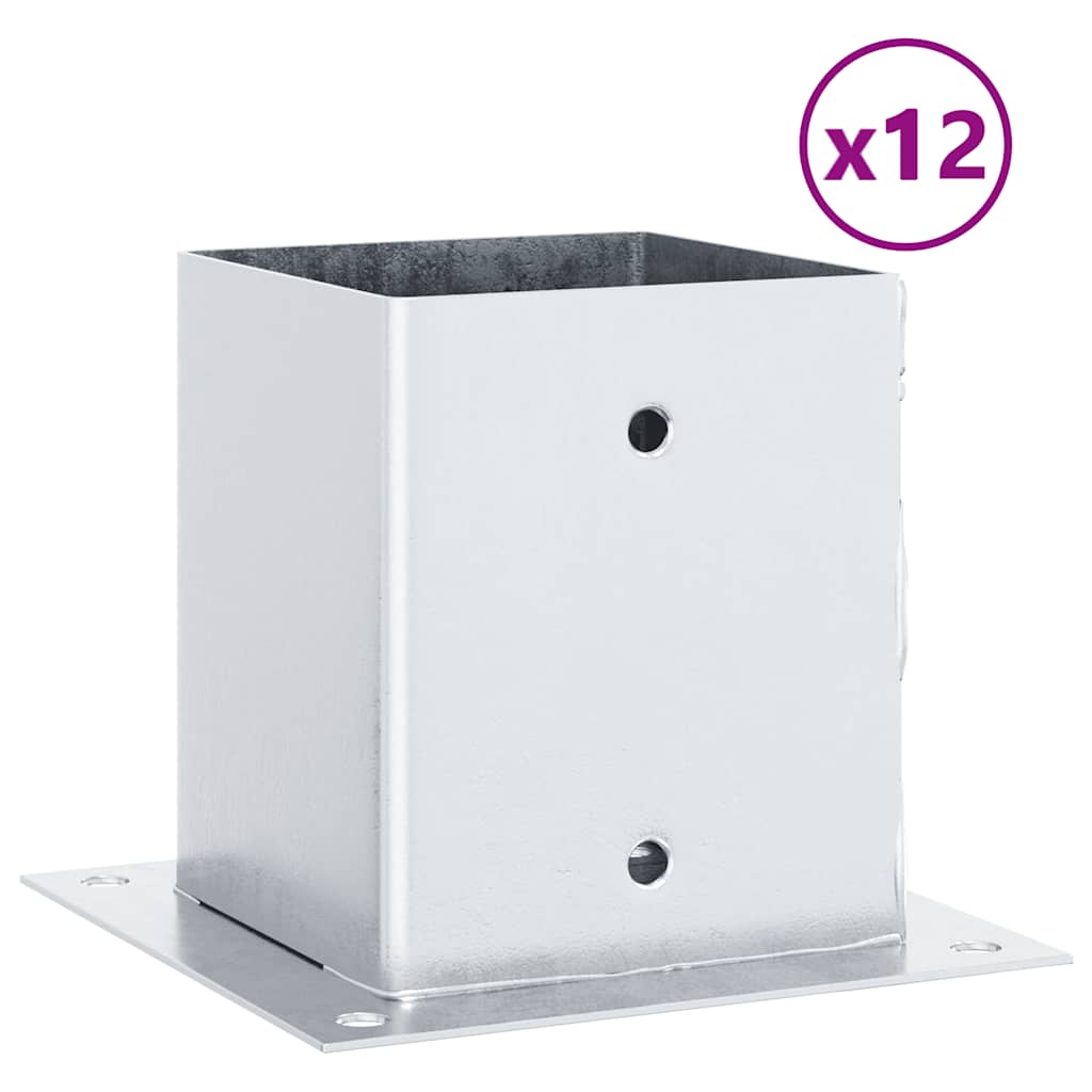 Postolja za stupove kvadratna 12 kom 121x121 mm pocinčani čelik