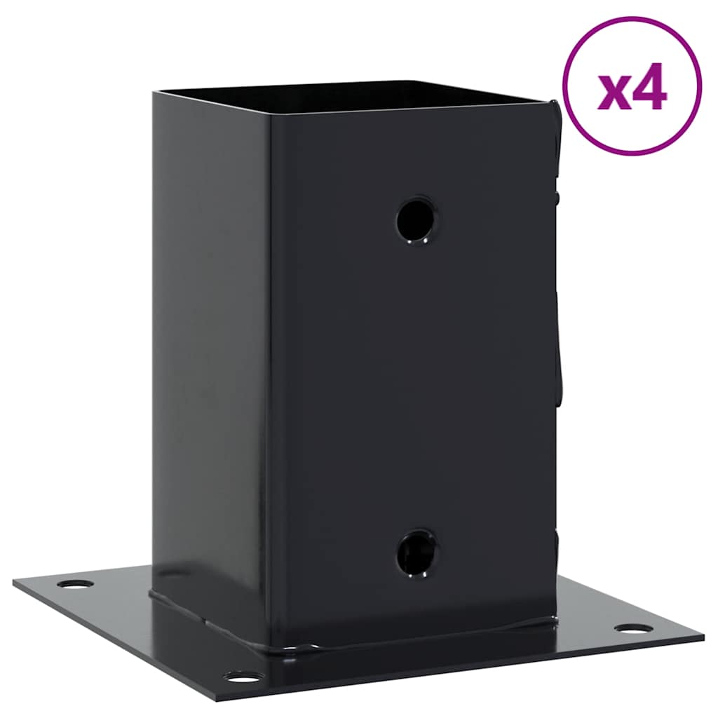 Postolja za stupove kvadratna 4 kom čelik presvučen prahom