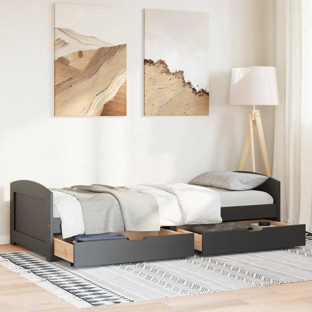 Dnevni krevet s 2 ladice bez madraca "IRUN" crni 90x200 cm