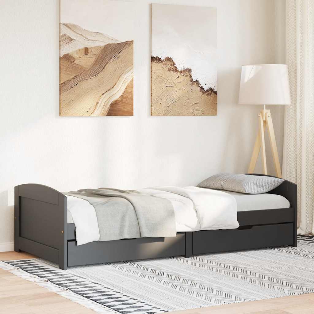 Dnevni krevet s 2 ladice bez madraca "IRUN" crni 90x200 cm