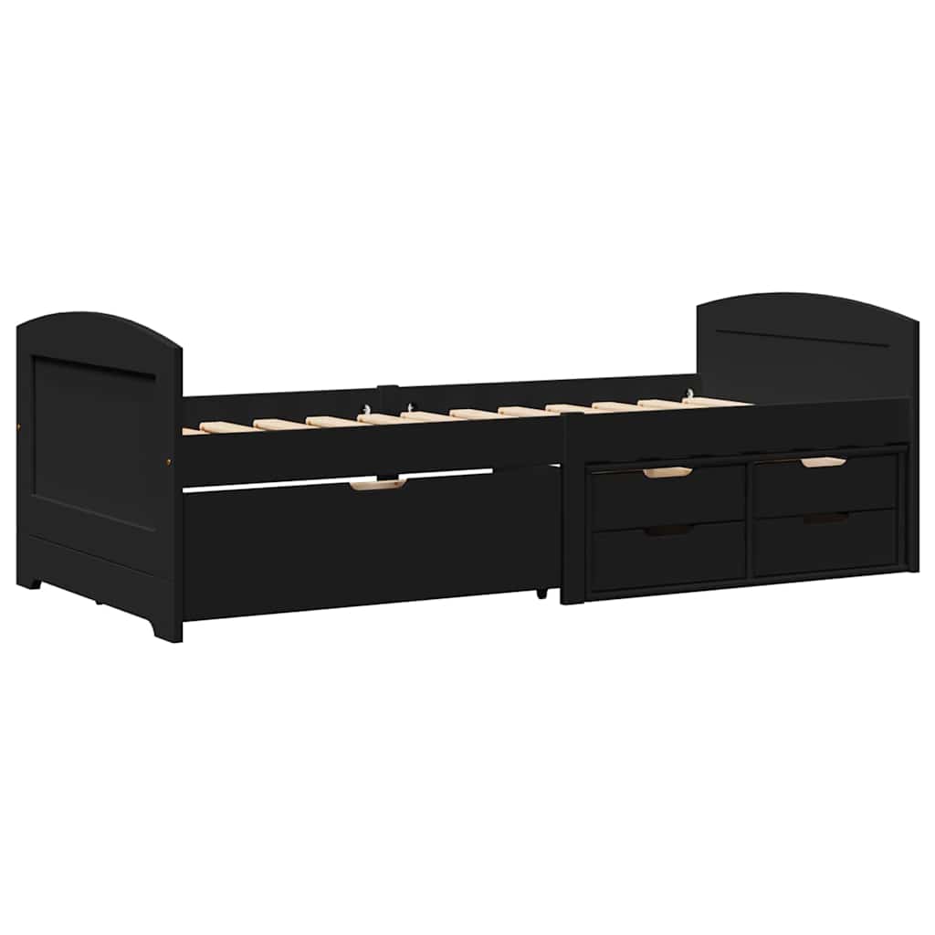 Dnevni krevet s 5 ladica bez madraca "IRUN" crni 90x200 cm