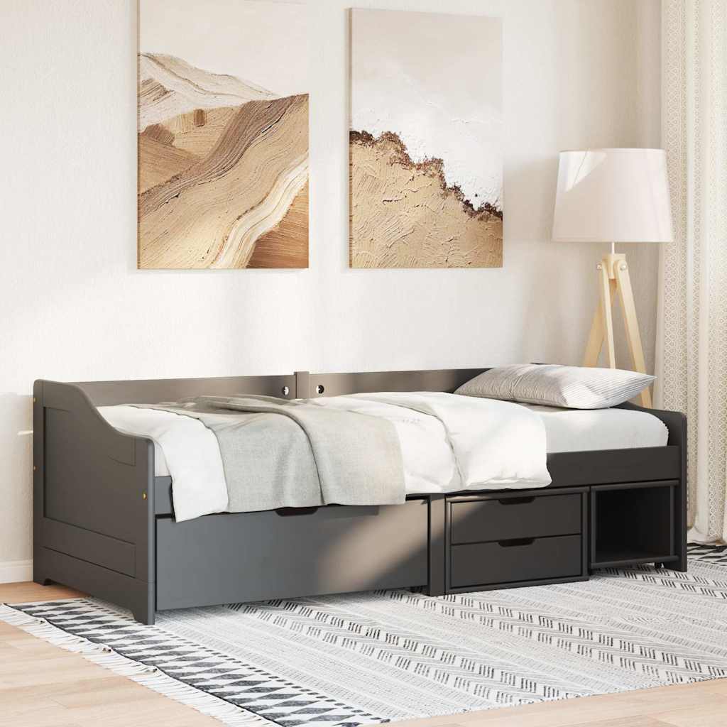 Dnevni krevet s 3 ladice bez madraca "IRUN" crni 90x200 cm