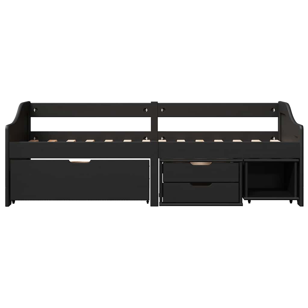 Dnevni krevet s 3 ladice bez madraca "IRUN" crni 90x200 cm