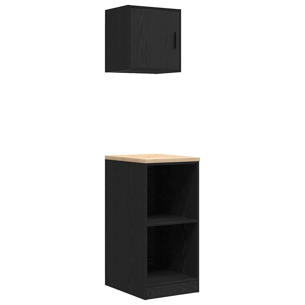 Garažni ormarići 2 kom crni od konstruiranog drva