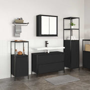 Set namještaja za kupaonicu 3 pcs Crni hrast Konstruirano drvo