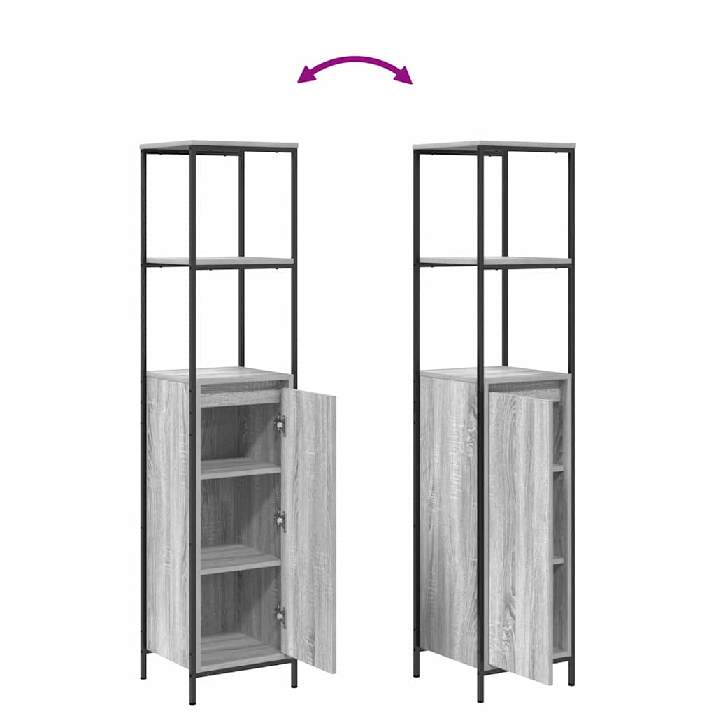 Set namještaja za kupaonicu 3 pcs Siva Sonoma Konstruirano drvo