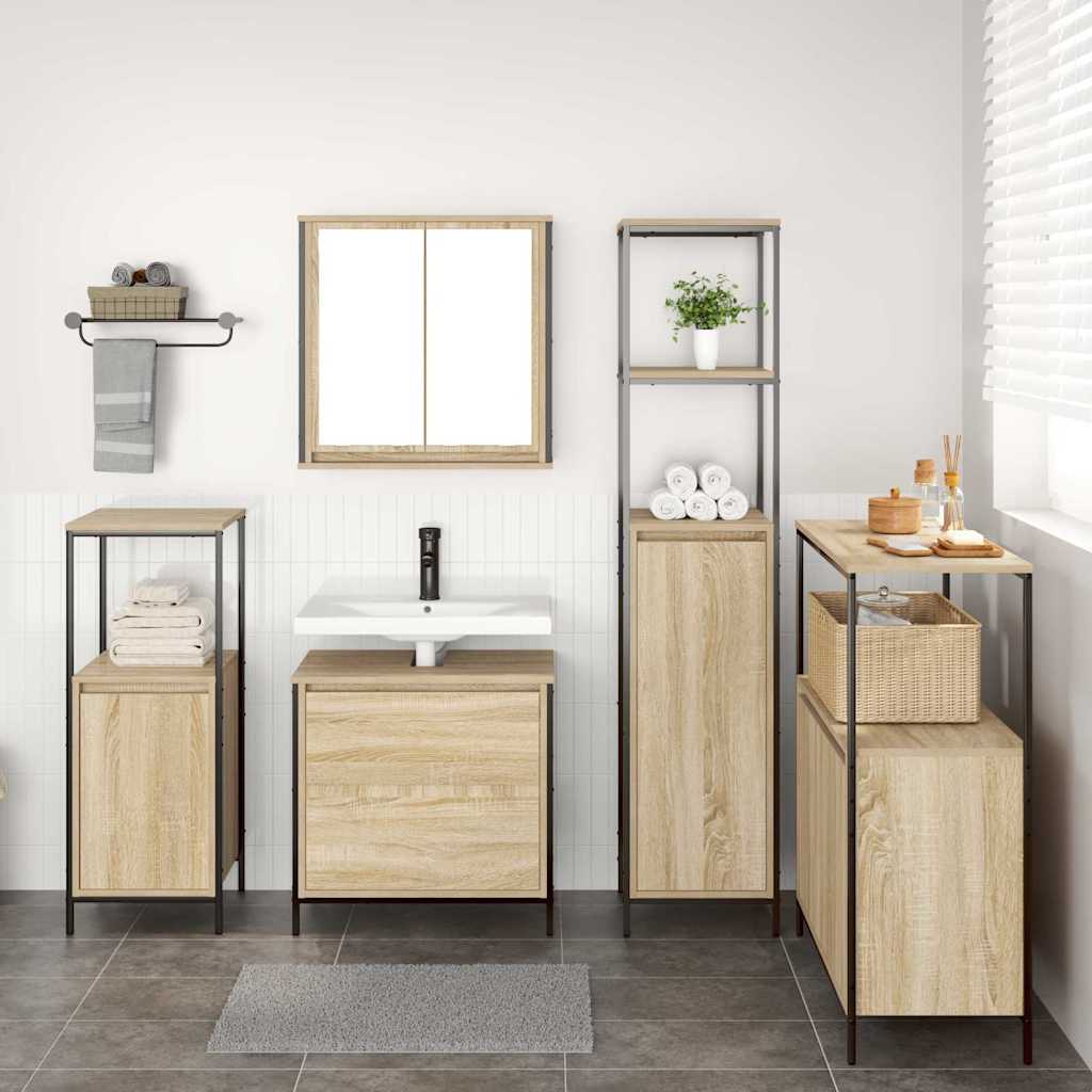 Set namještaja za kupaonicu Zidne 5 pcs Bež Konstruirano drvo