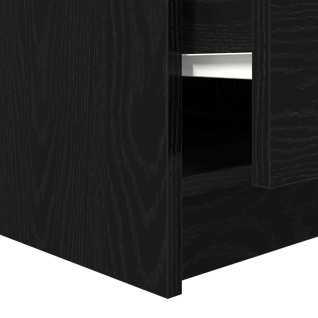 stol za kavu s ladicama crni hrast 100x100x40 cm
