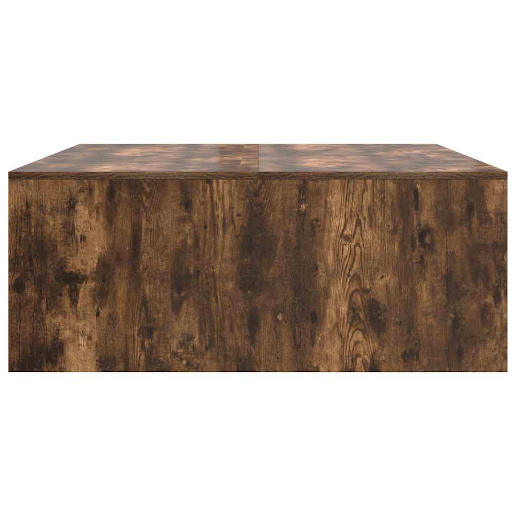 stol za kavu s ladicama dimljeni hrast 100x100x40 cm