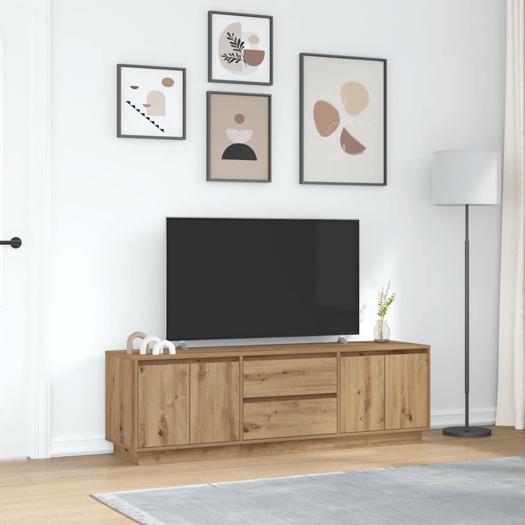TV ormarić s LED svjetlima artisan hrast 160,5x41x50 cm