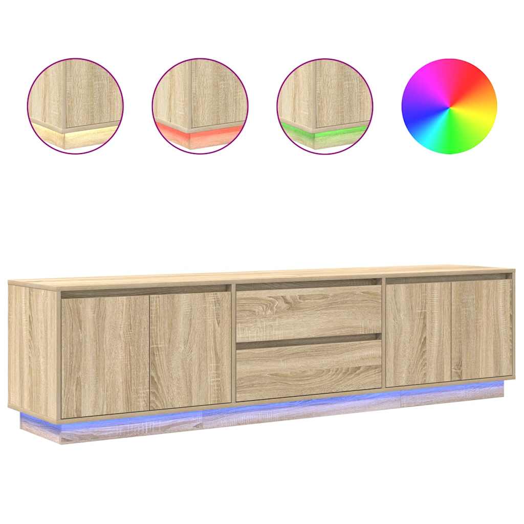 TV ormarić s LED svjetlima boja hrasta sonome 193,5x41x50 cm