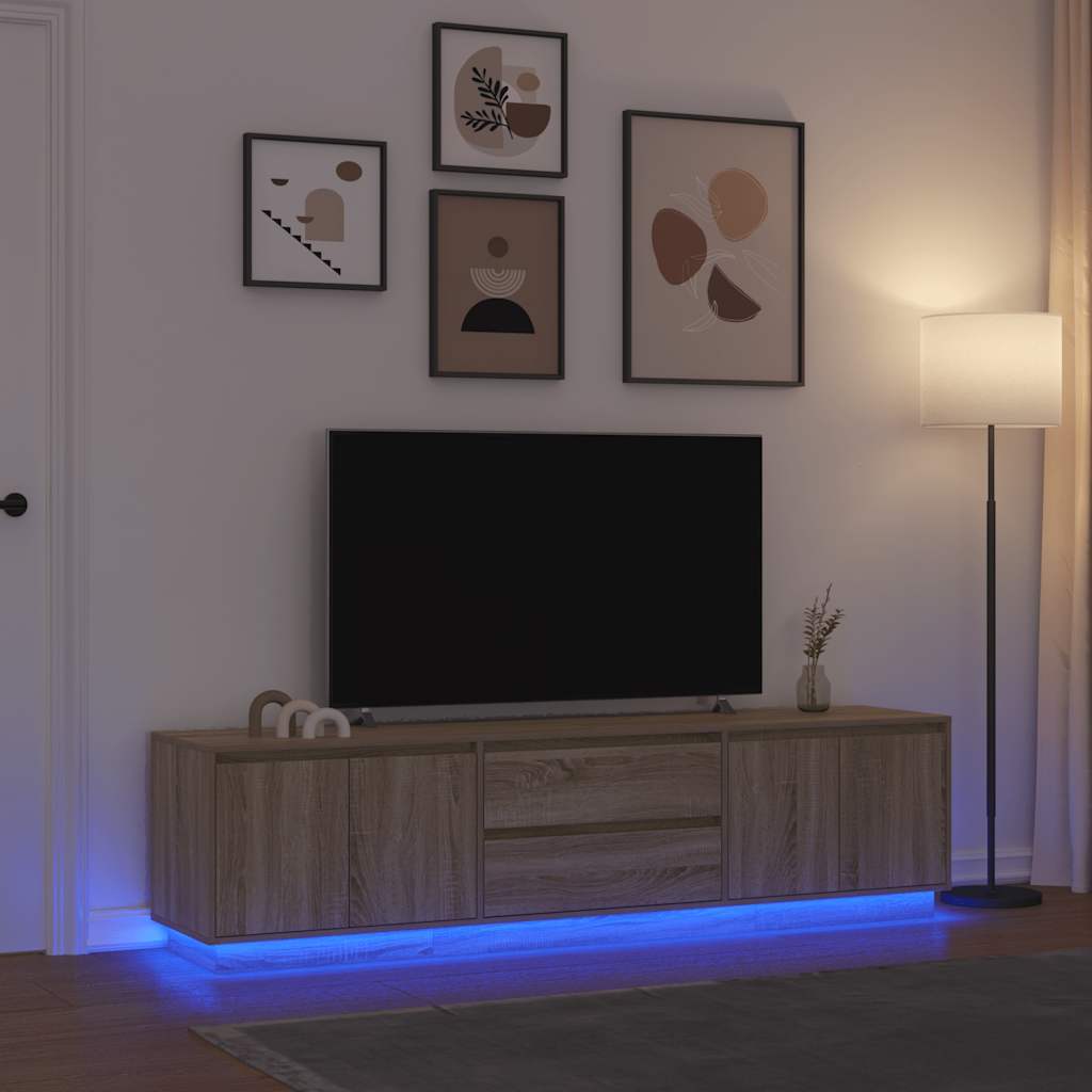 TV ormarić s LED svjetlima boja hrasta sonome 193,5x41x50 cm