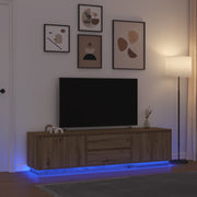 TV ormarić s LED svjetlima Artisan hrast 193,5x41x50 cm