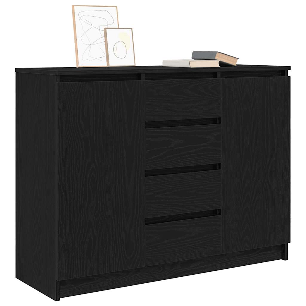 Komoda s ladicama crni hrast 100,5x35x76 cm konstruirano drvo