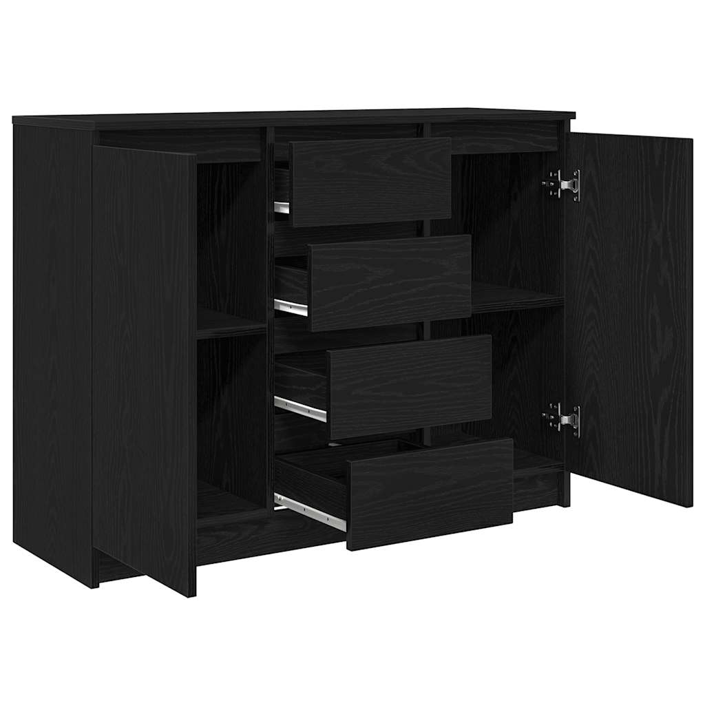 Komoda s ladicama crni hrast 100,5x35x76 cm konstruirano drvo
