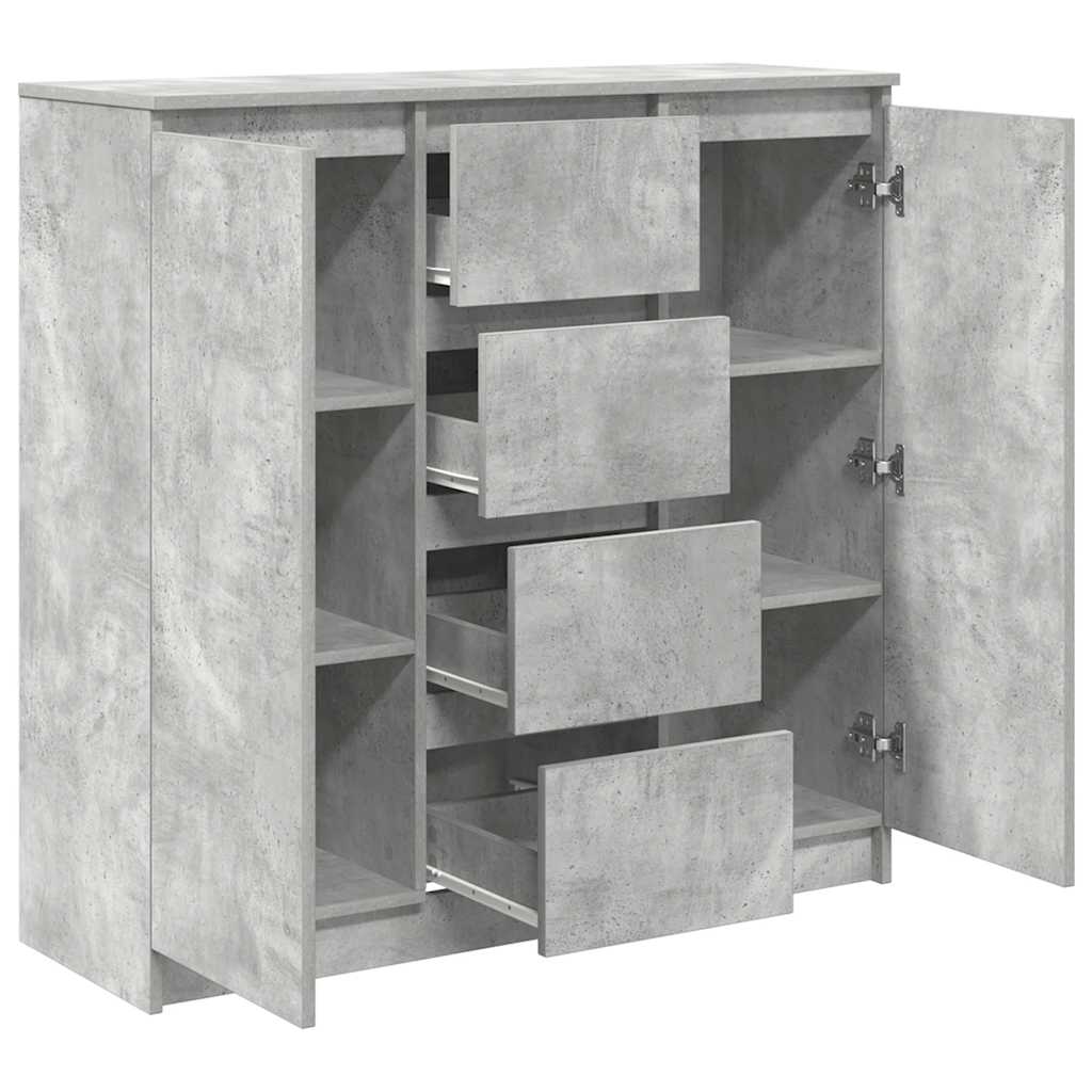 Komoda s ladicama beton siva 100,5x35x98,5 cm konstruirano drvo