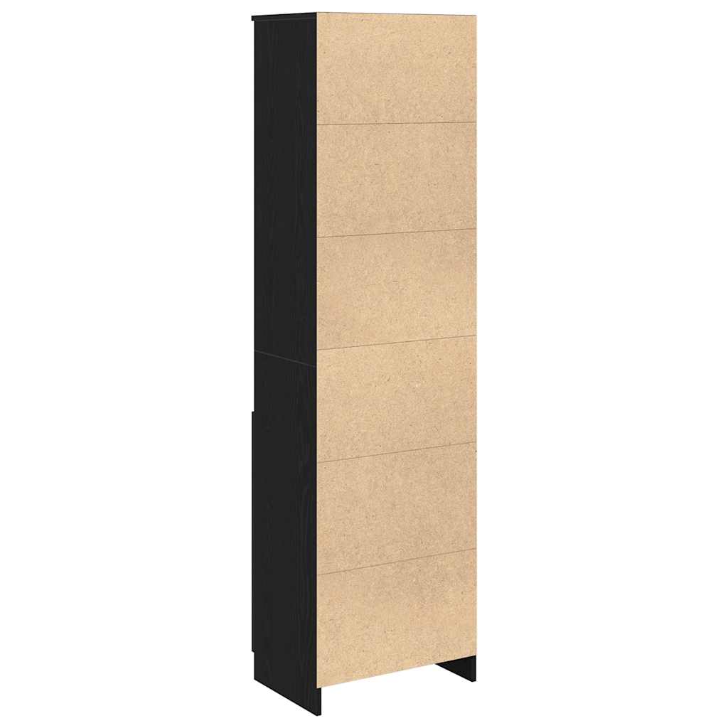 Visoka komoda crni hrast 50x35x180 cm od konstruiranog drva