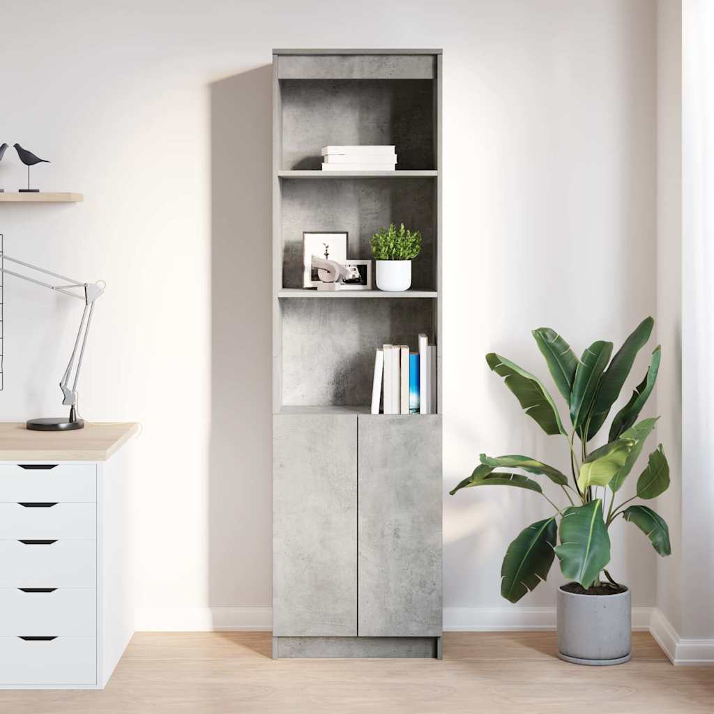 Visoka komoda siva betona 50x35x180 cm od konstruiranog drva
