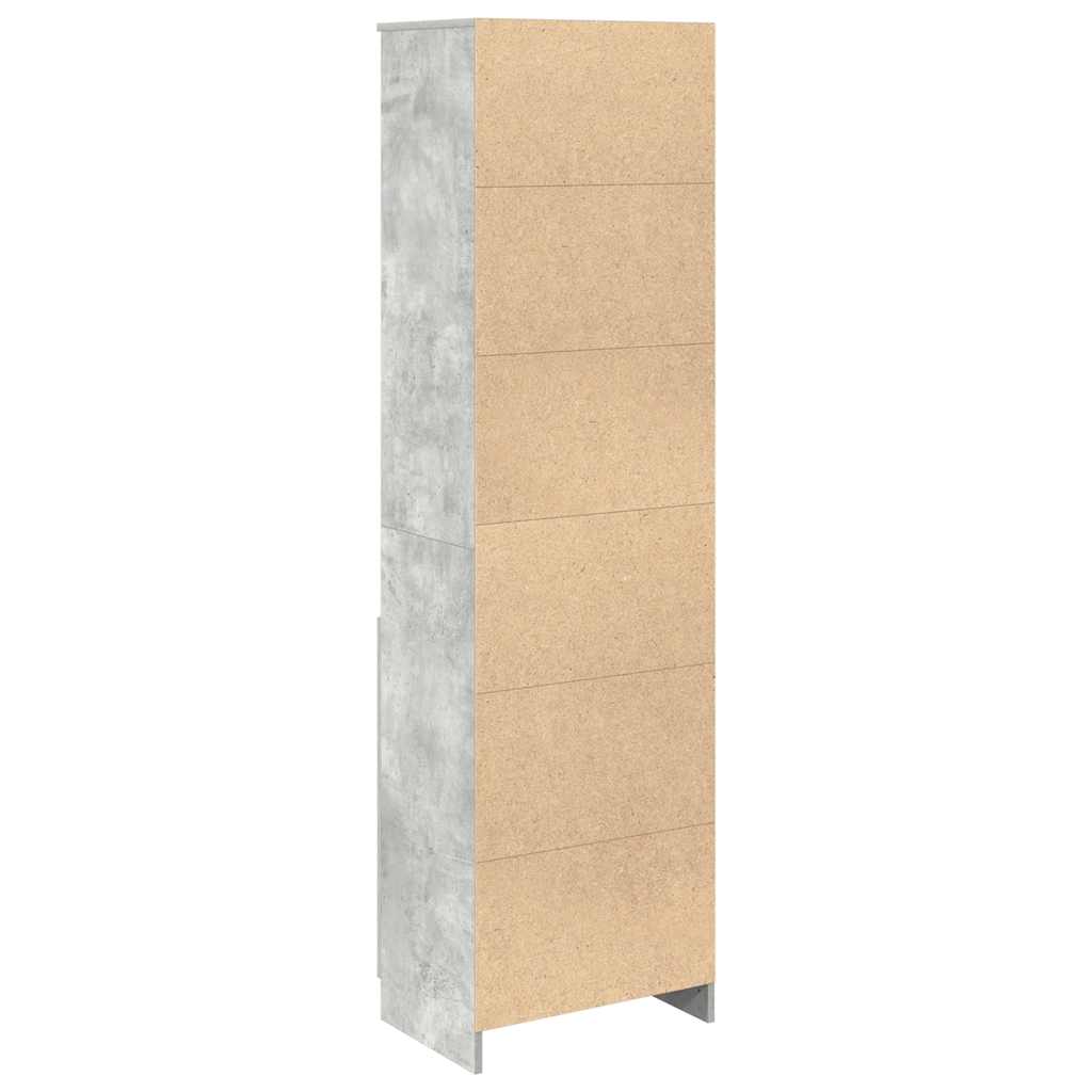 Visoka komoda siva betona 50x35x180 cm od konstruiranog drva