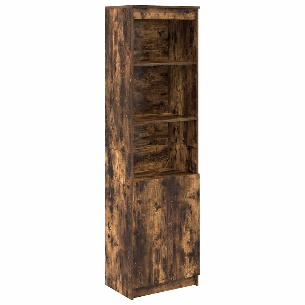 Visoka komoda dimljeni hrast 50x35x180 cm konstruiranog drva