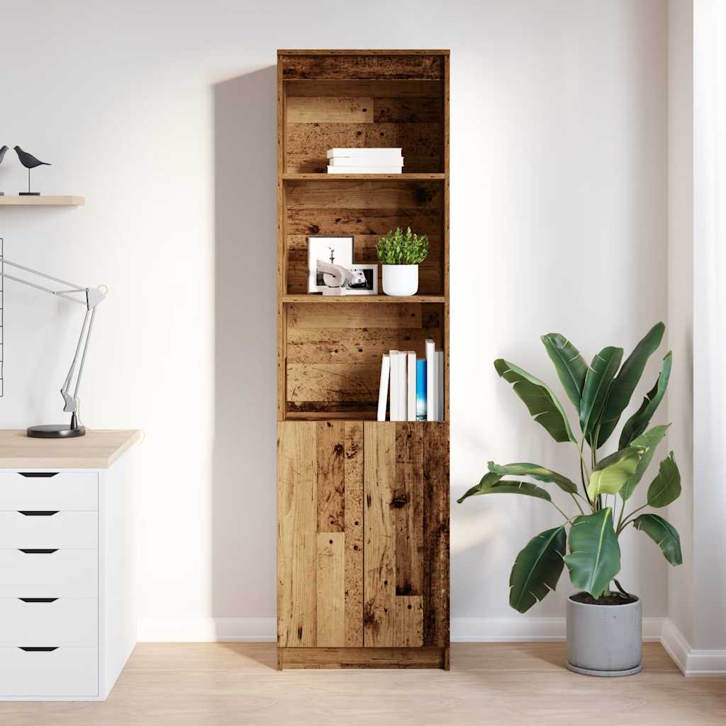 Visoka komoda boja staro drvo 50x35x180 cm konstruirano drvo