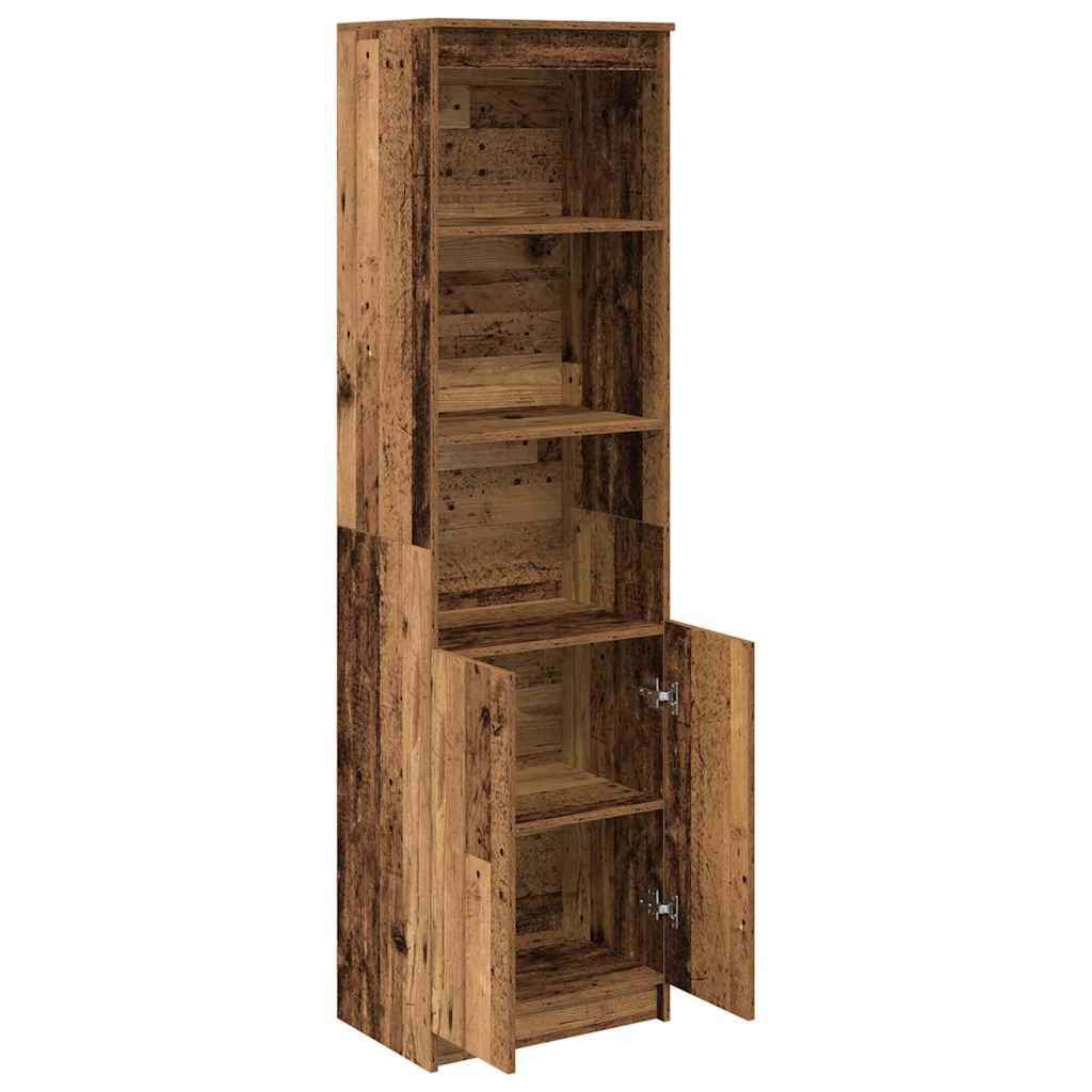 Visoka komoda boja staro drvo 50x35x180 cm konstruirano drvo