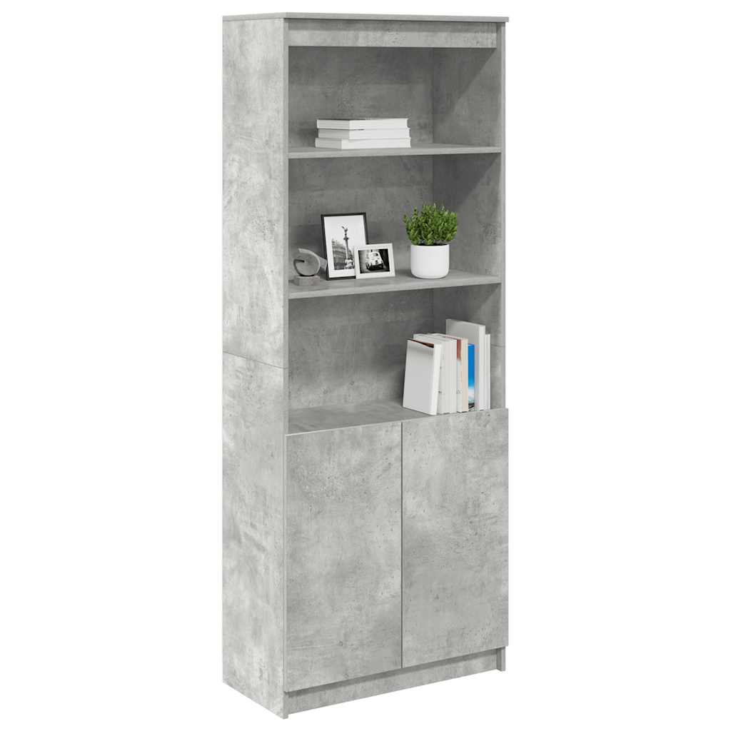 Visoka komoda siva betona 70x35x180 cm od konstruiranog drva