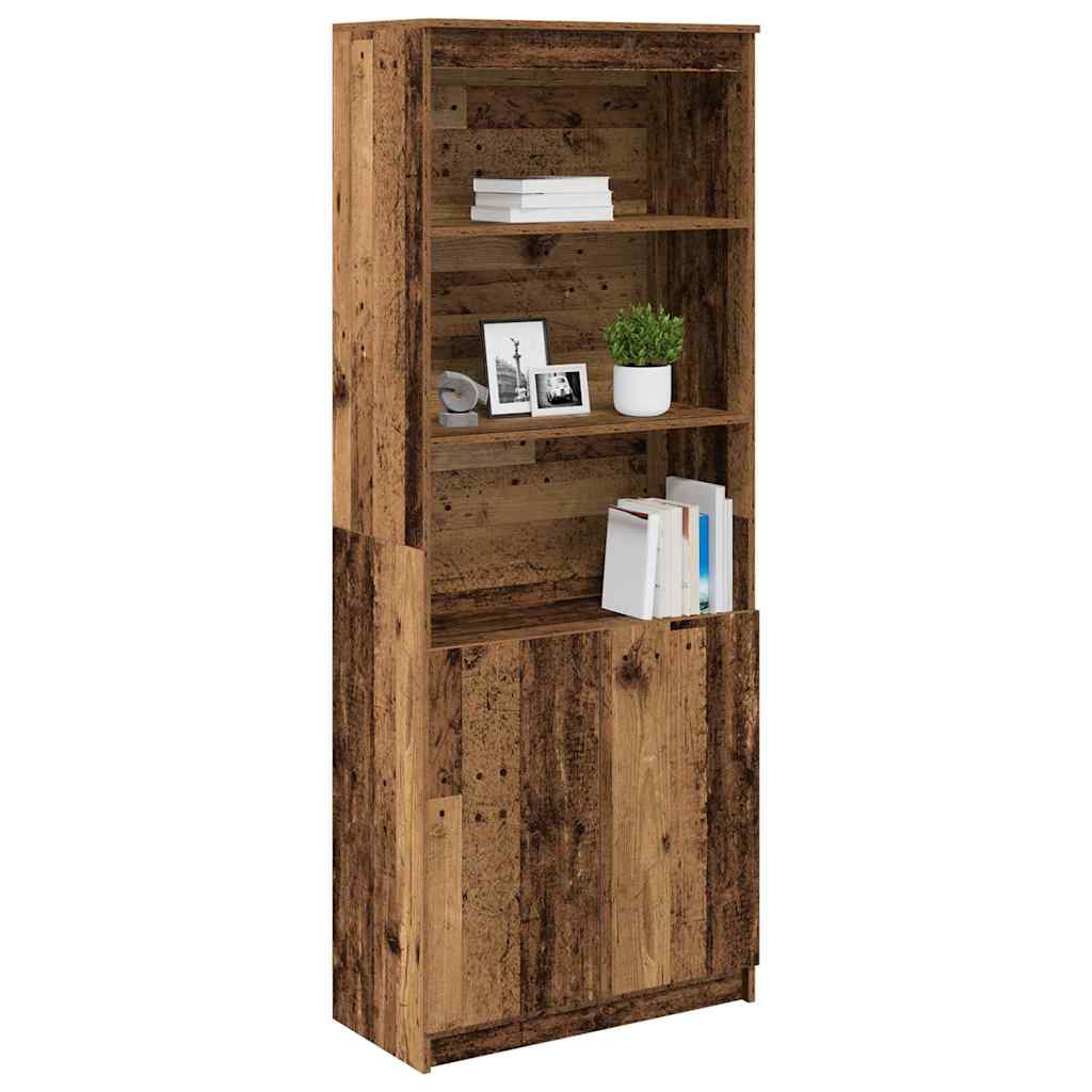 Visoka komoda staro drvo 70x35x180 cm od konstruiranog drva
