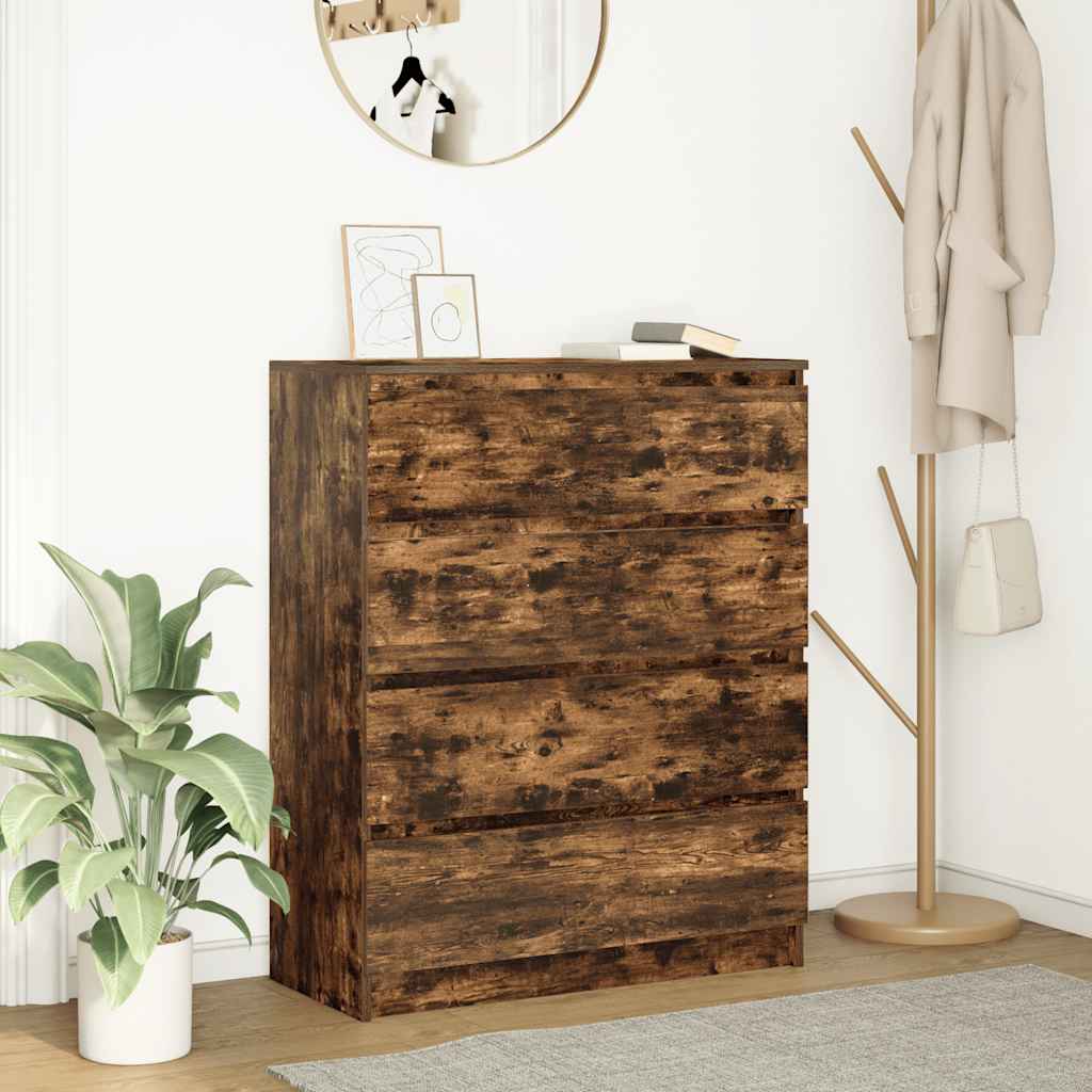 Komoda boja dimljenog hrasta 80x35x99 cm konstruirano drvo