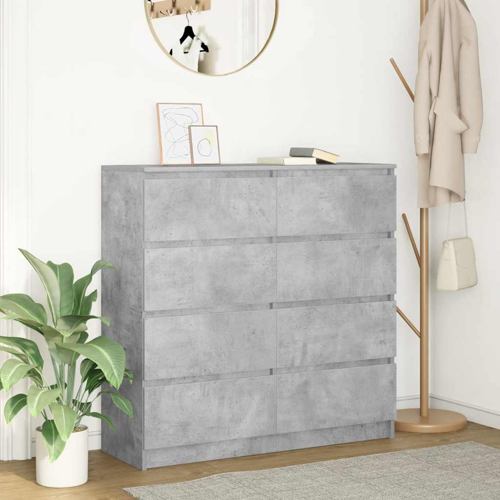 Komoda siva boja betona 100x35x99 cm od konstruiranog drva
