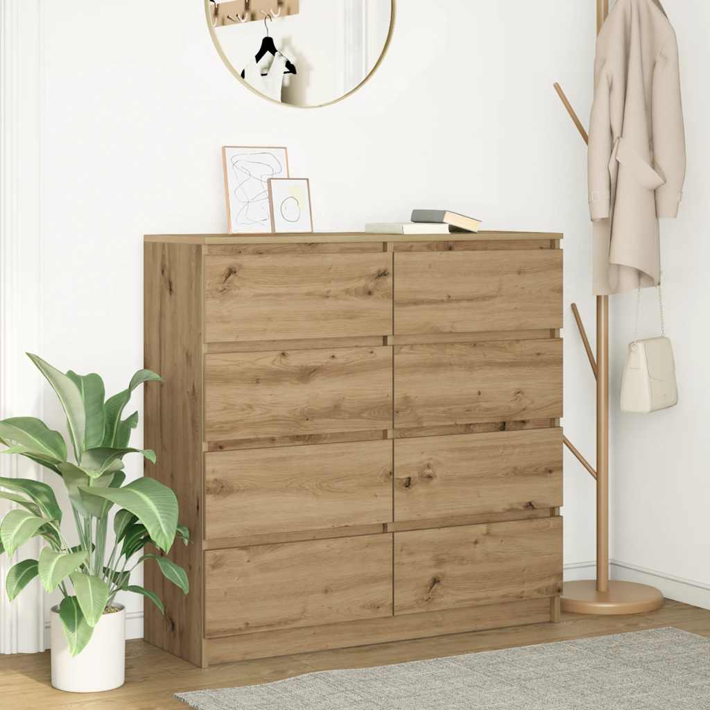 Komoda boja hrasta artisan 100x35x99 cm konstruiranog drva